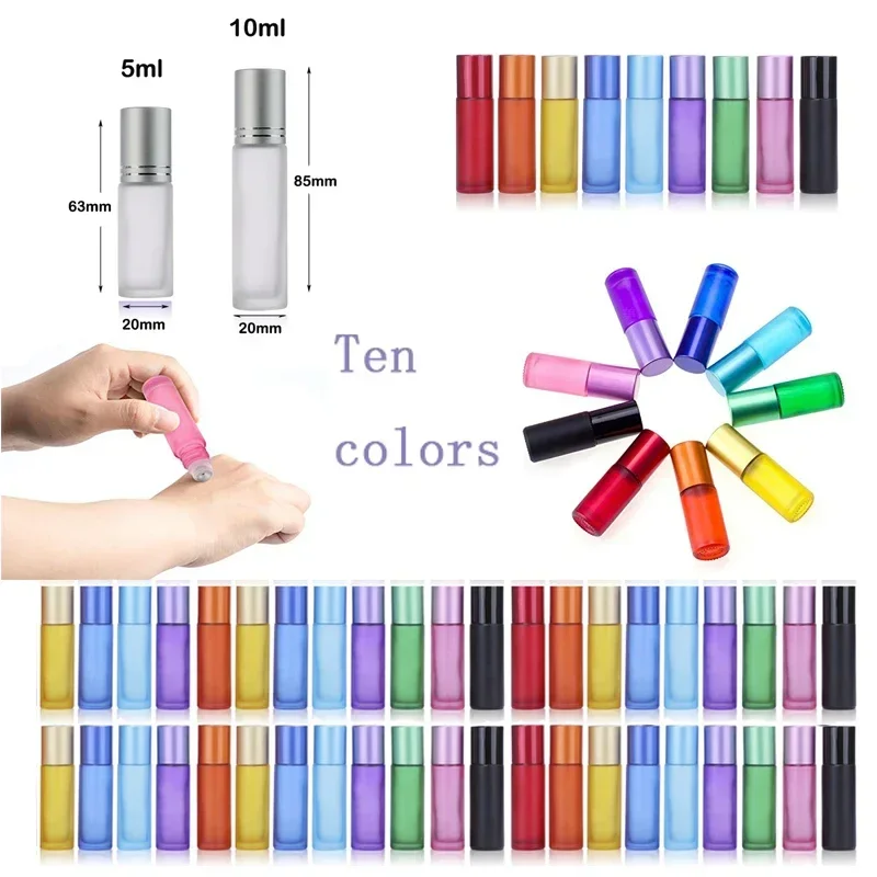 Perfume Quotes - 10/30/50Pcs 5-10ml Frosted Glass Roller Bottles